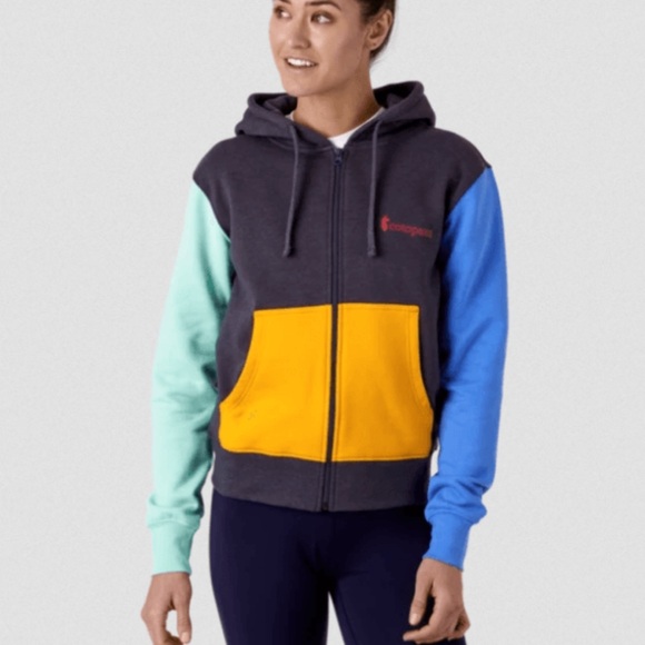 Cotopaxi Multicolor Hoodie Jacket - Black, Blue, Yellow, Green - Picture 2 of 12
